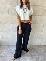 Black Knot Waist Light Pants