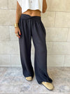 Black Knot Waist Light Pants