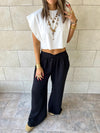 Black Knot Waist Light Pants