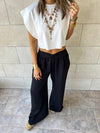 Black Knot Waist Light Pants