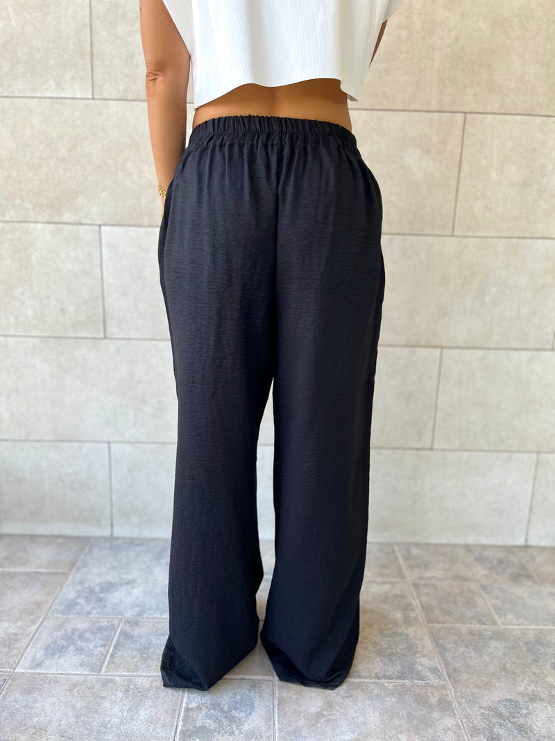 Black Knot Waist Light Pants