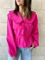 Fuchsia Peter Pan Tie Top