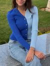 Blue & Baby Blue Contrast Knit Sweater