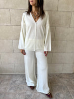 White V Buttons Knit Set