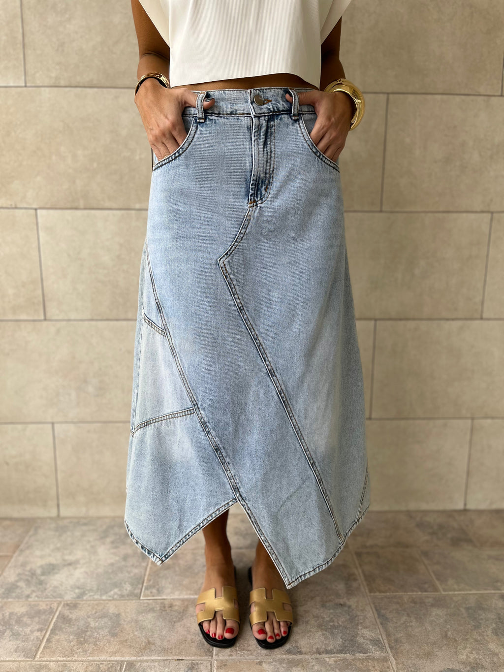 Madison Denim Skirt