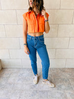 Orange Off Duty Cropped Shirt