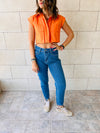 Orange Off Duty Cropped Shirt