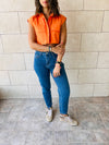 Orange Off Duty Cropped Shirt