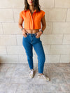 Orange Off Duty Cropped Shirt