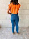 Orange Off Duty Cropped Shirt