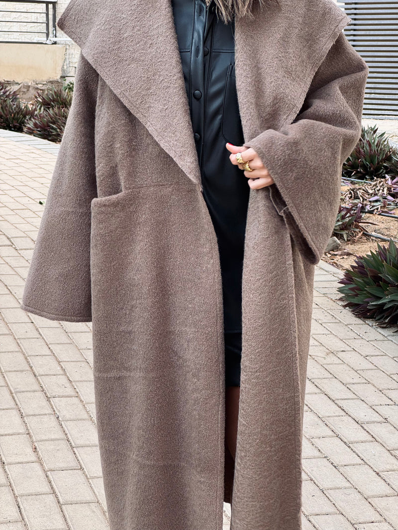 PREORDER Brown Cozy Oversized Layering Coat