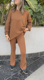 Camel Cotton High Low Sweater