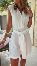 White Living By The Coast Shorts Jumpsuit