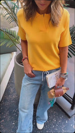 Yellow Signature Must Have Collard Knit Polo