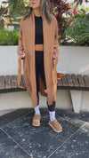 Camel Knitted Maxi Cardigan