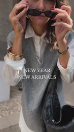 Grey Preppy High Low Vest