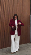 Burgundy Sophisticated Oversize Blazer