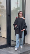 Black Asymmetrical Poncho