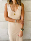 Beige Essential Sleeveless Dress