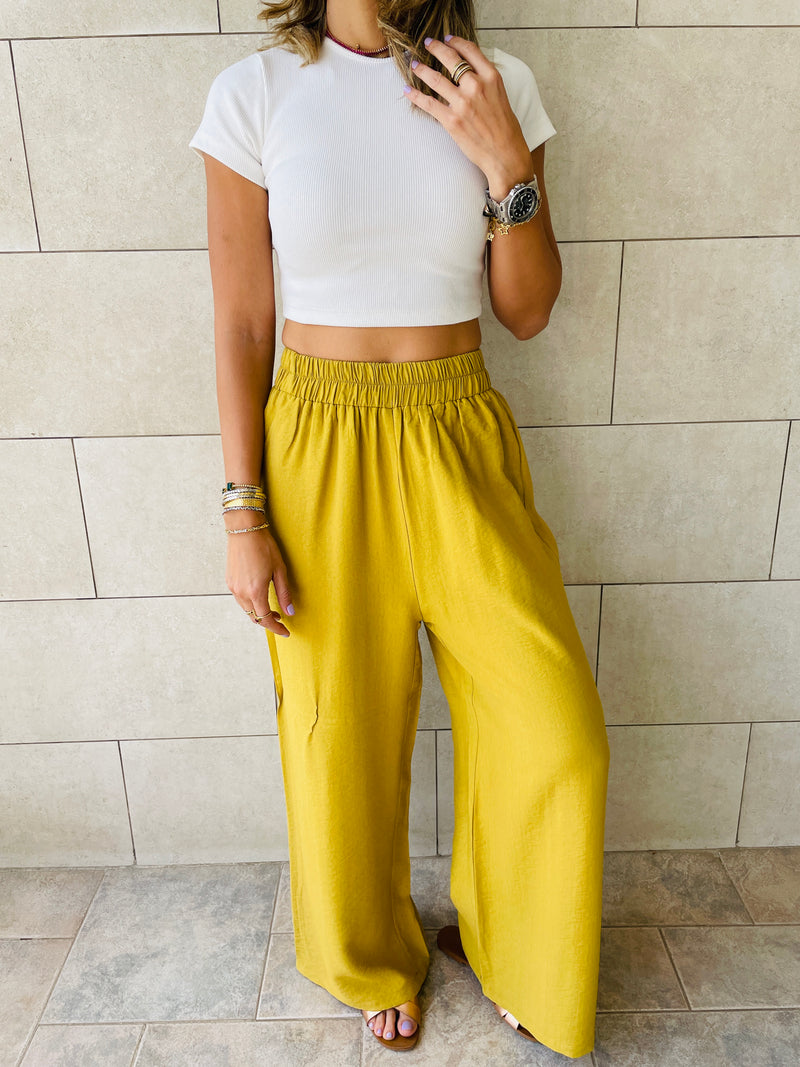 Mustard best sale flare pants