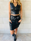 The Leather Skirt & Top Set