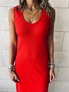 Rouge Ribbed Dress