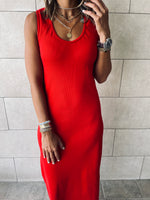 Rouge Ribbed Dress