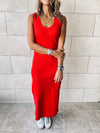 Rouge Ribbed Dress