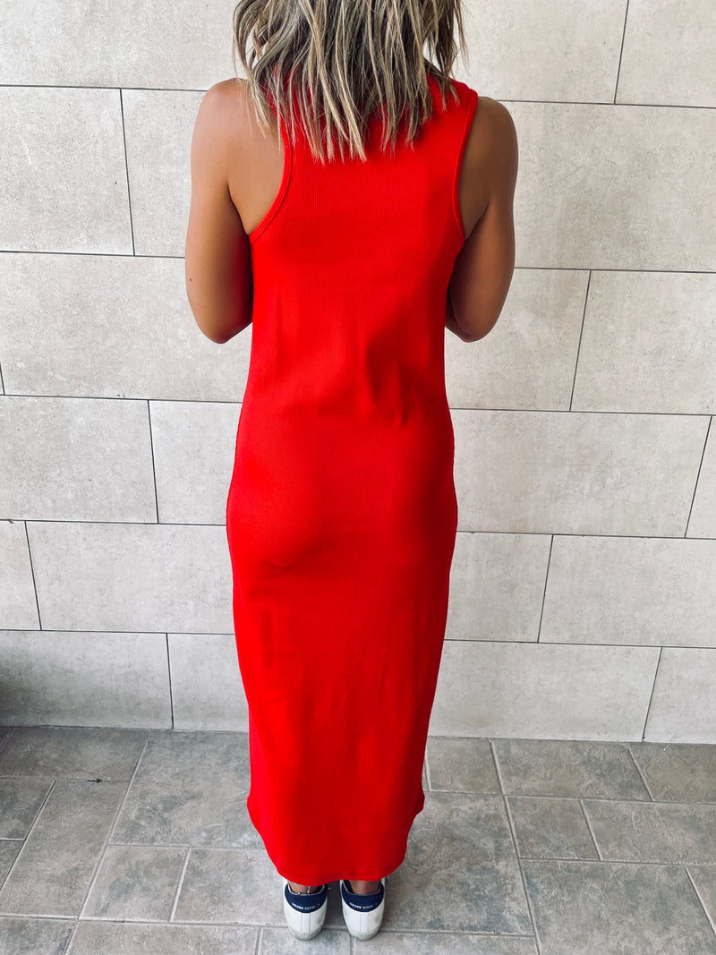 Rouge Ribbed Dress