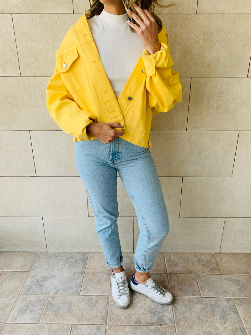 Pastel Yellow Denim Jacket