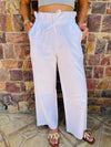 White Poplin Pants