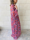 Rouge Paisley Chiffon Dress