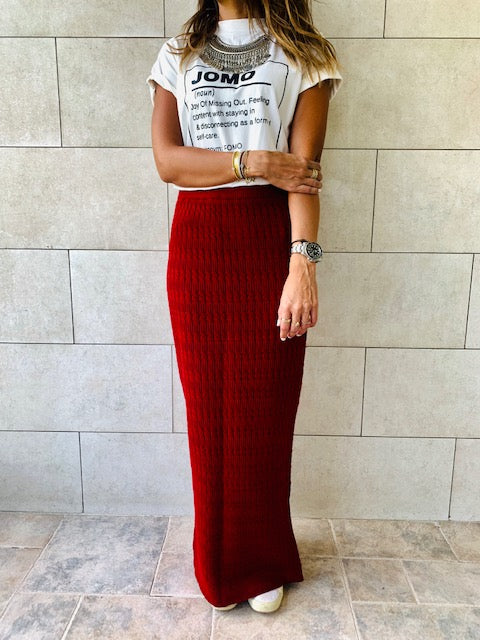 Burgundy sale long skirt