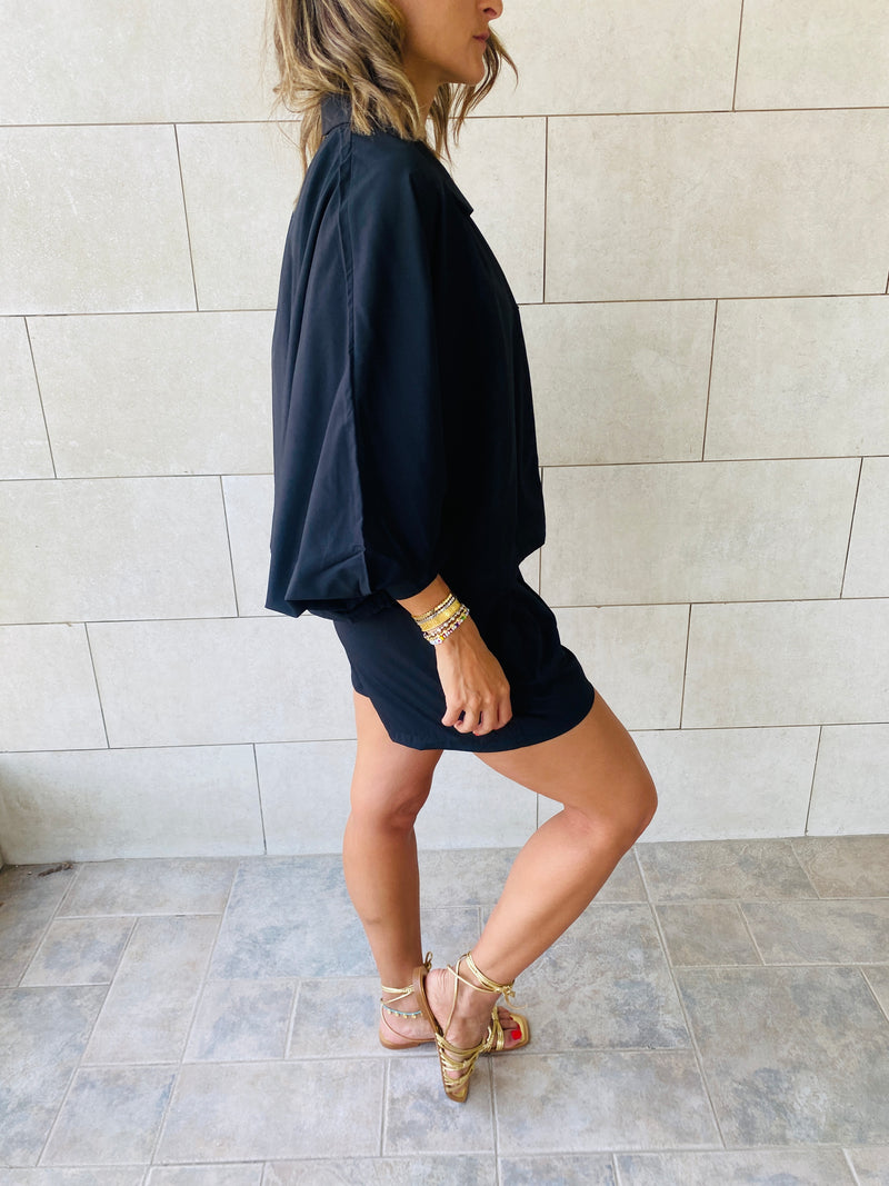 2 Piece Black Shorts Set