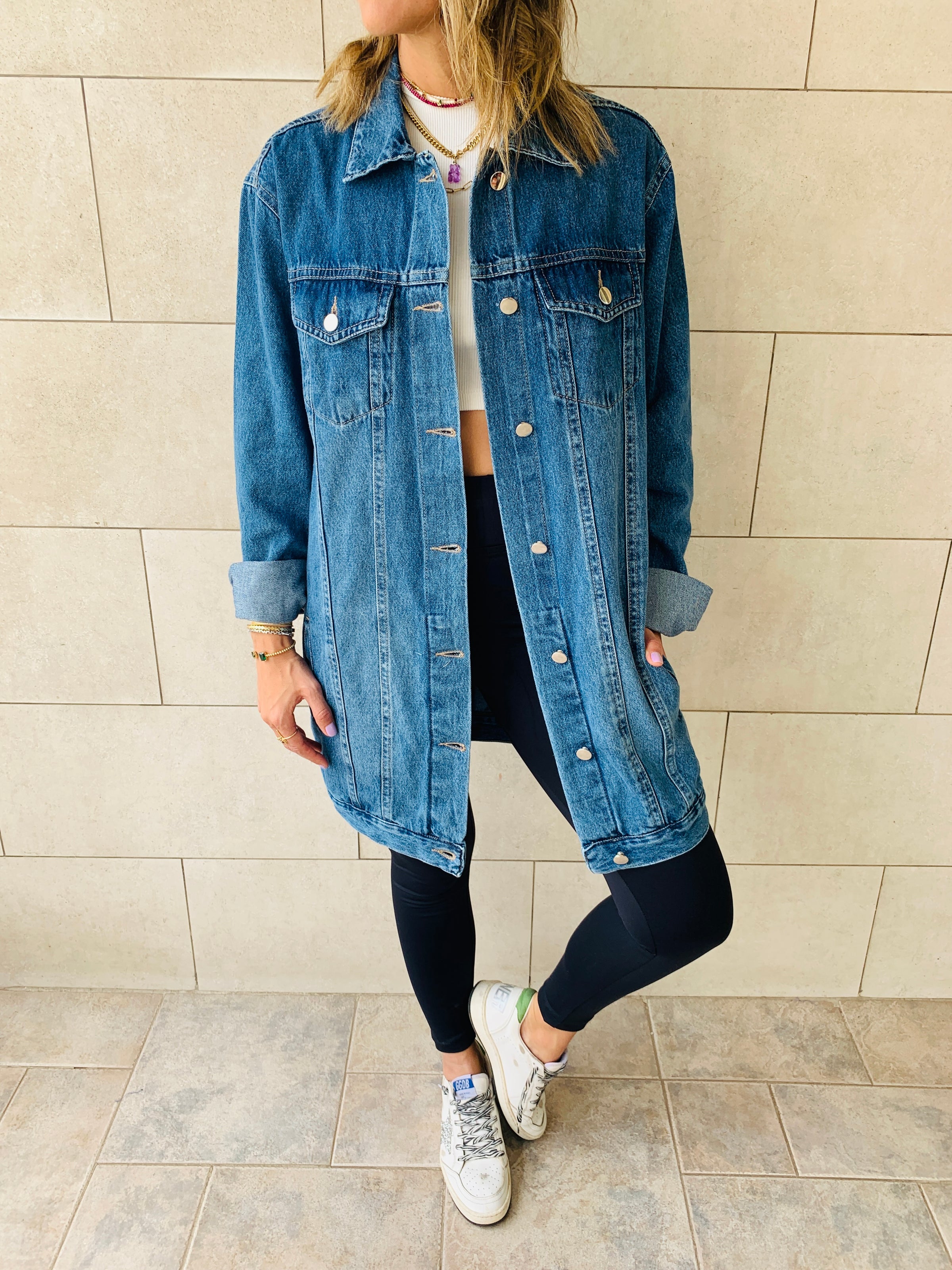 Denim jacket hot sale with frills