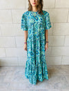 Blues Paisley Tiered Dress