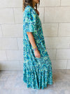 Blues Paisley Tiered Dress