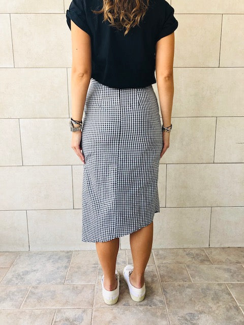 Gingham midi cheap pencil skirt